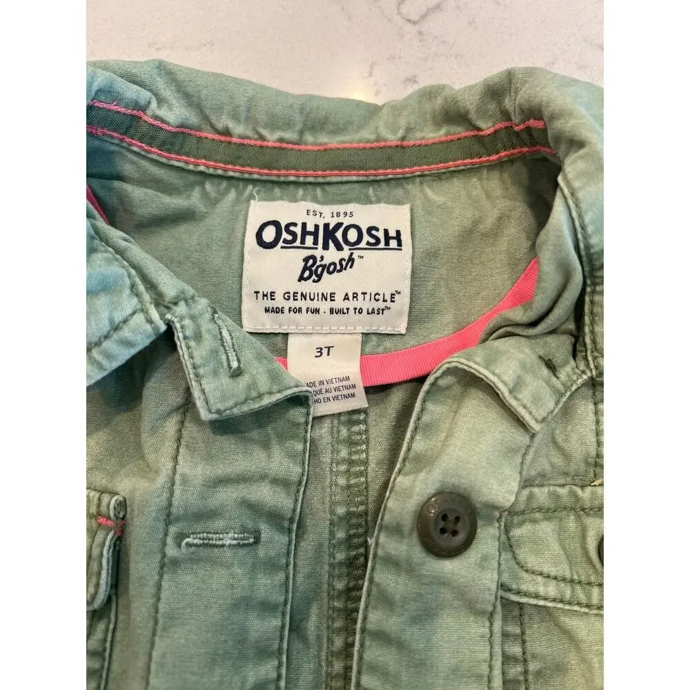 OshKosh 3T Green Twill Utility Jacket
